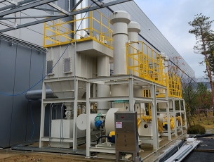 Laboratory organic solvent adsorption tower + dust collector